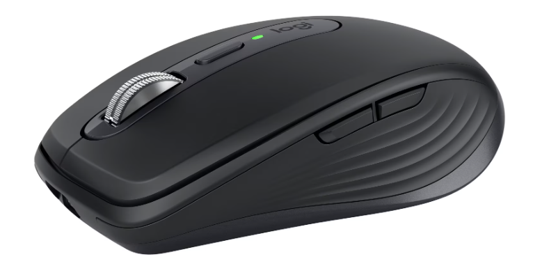Mouse wireless Logitech MX Anywhere 3S, 2.4GHz&Bluetooth, Silent, Scroll MagSpeed, Multidevice, USB-C, Negru Grafit